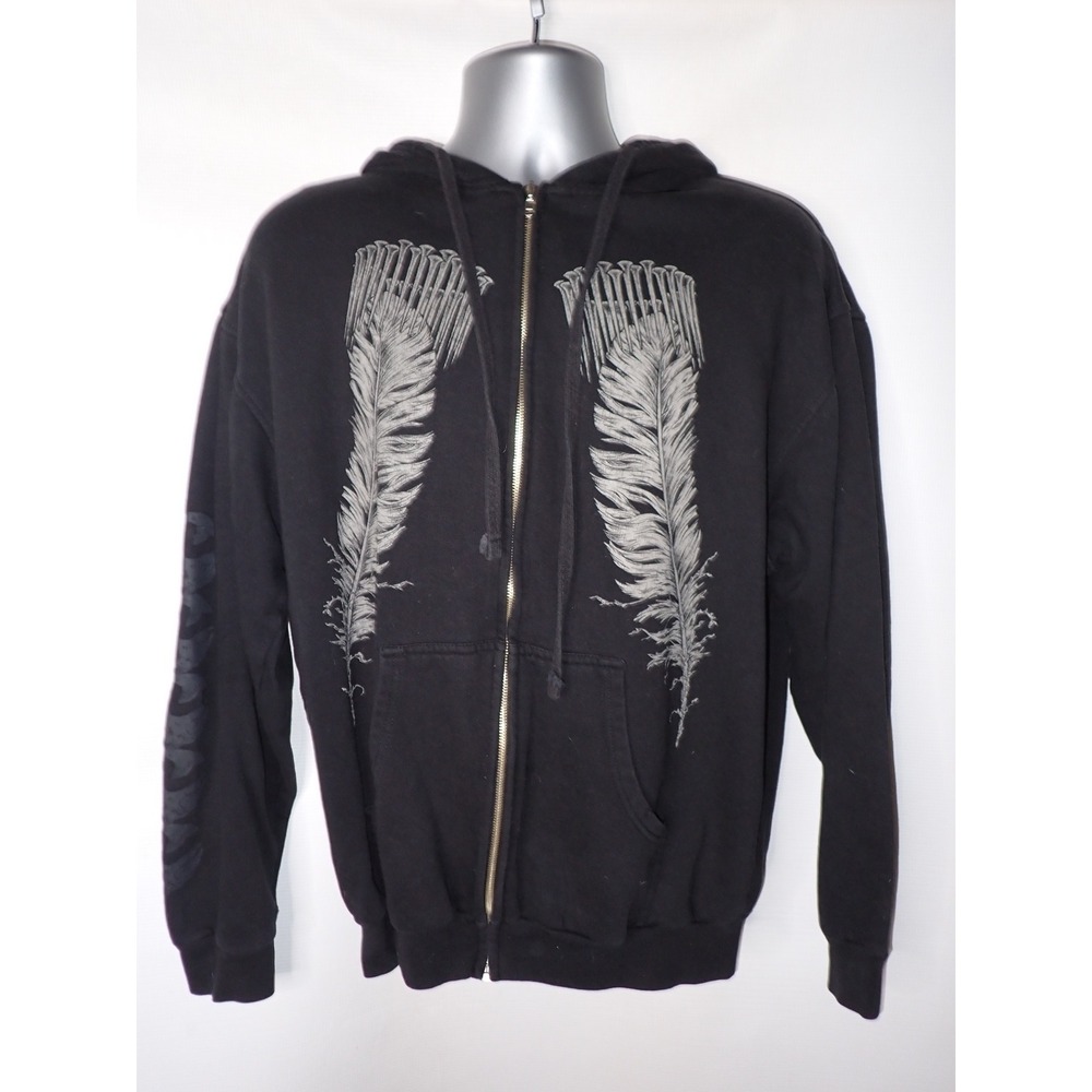 Baroness Men's Blue Record Metal Band Graphic Full Zip Hoodie Black Size L